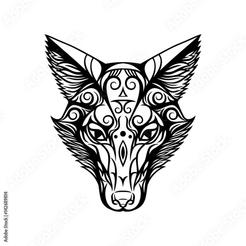 Fox/Fox on white background.