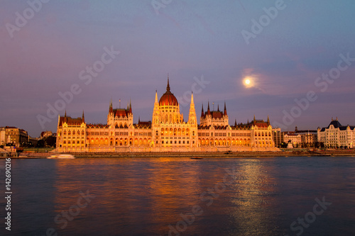 Budapest cityscape at sunset