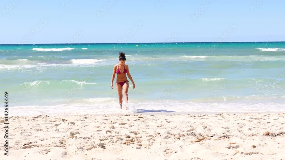 Beautiful woman at beach in Mallorca in summer Beautiful woman at beach in Mallorca in summer