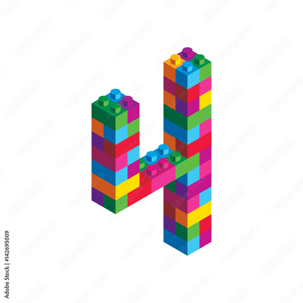 Fototapeta premium Isometric Alphabet Block