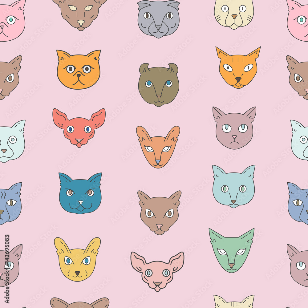 Cat breeds icon set Cat breeds icon set