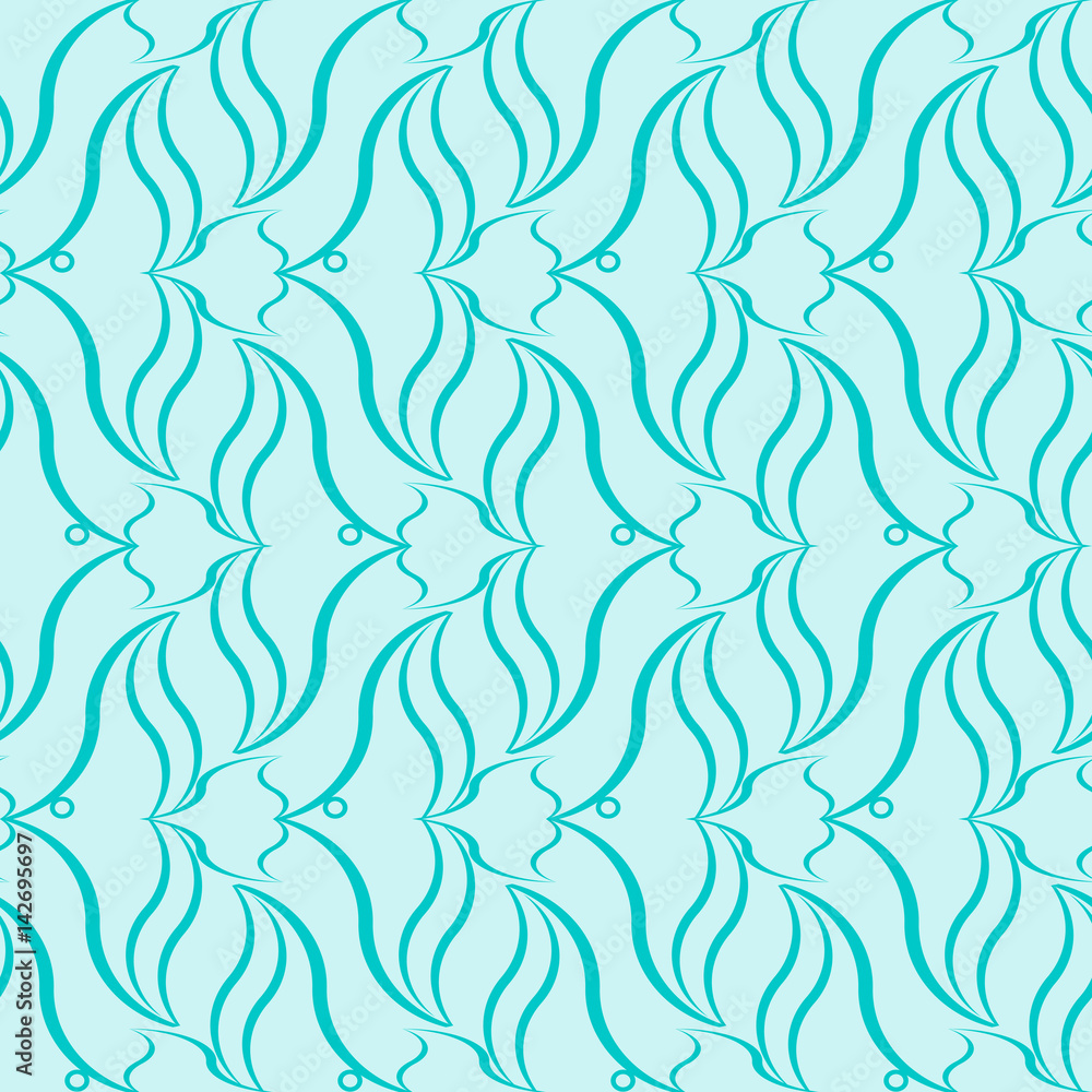 Blue background with fishes. Seamless pattern. Blue background with fishes. Seamless pattern.