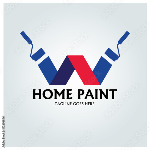 Home paint logo design template. Vector illustration