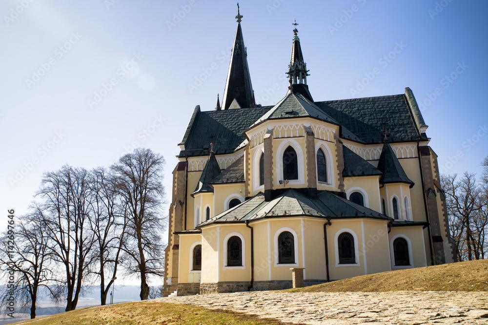 Church on hill Marianska hora - place of pilgrimage, Slovakia