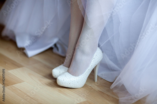 Bride's shoes. Wedding morning, accessories photo