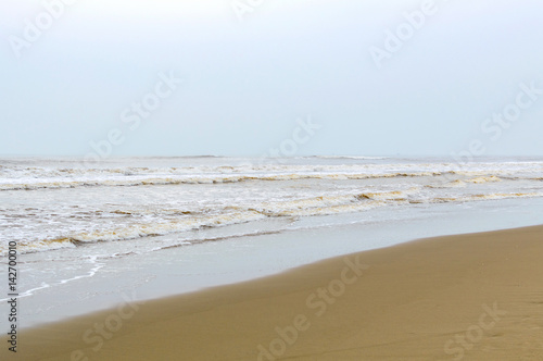 Lonely wild sand beach in Vietnam