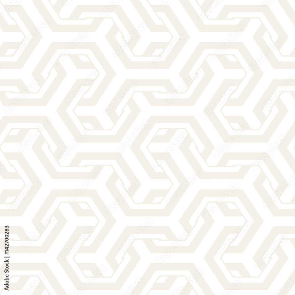 Vector Seamless Interlacing Lines Pattern. Repeating Geometric Background With Hexagonal Lattice. Vector Seamless Interlacing Lines Pattern. Repeating Geometric Background With Hexagonal Lattice.