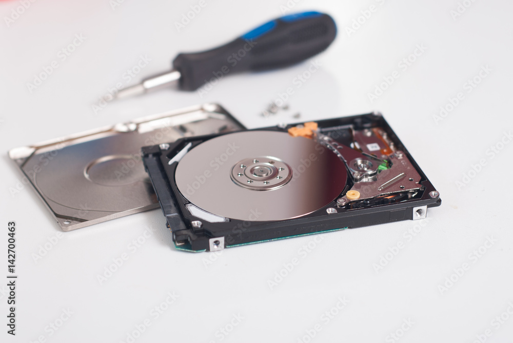 Took apart the hard drive from the computer, Took apart the hard drive from the computer,