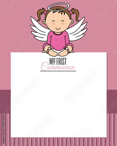 my first communion. Space for text