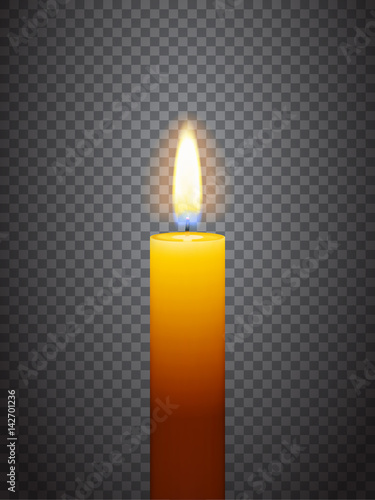 Realistic burning candle