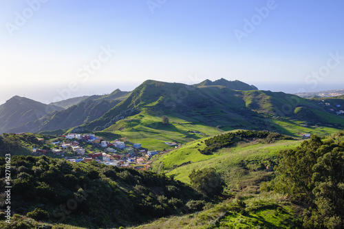 Spain, Canary islands, Tenerife, Anaga mountains, village Jardina near San Cristobal de La Laguna as seen from Mirador de Jardina photo
