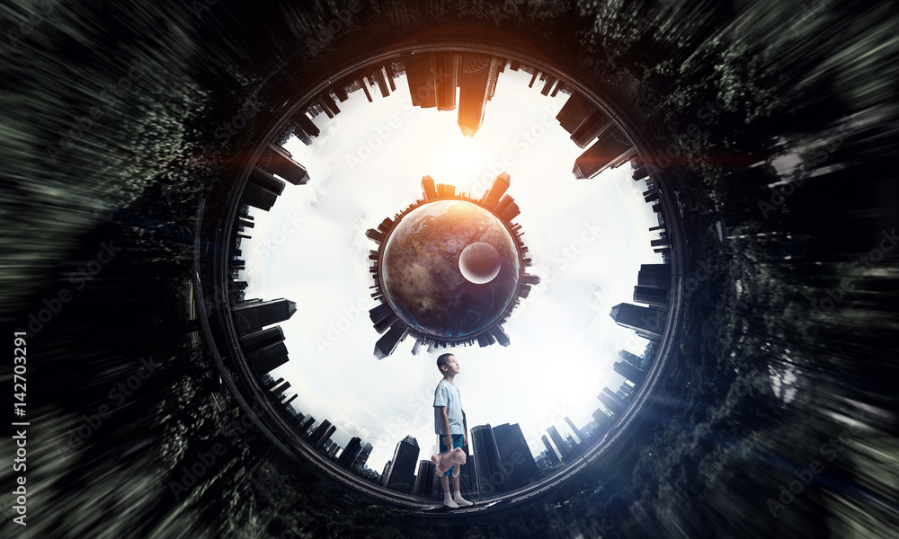 Obraz premium Feeling lonely in this big world . Mixed media