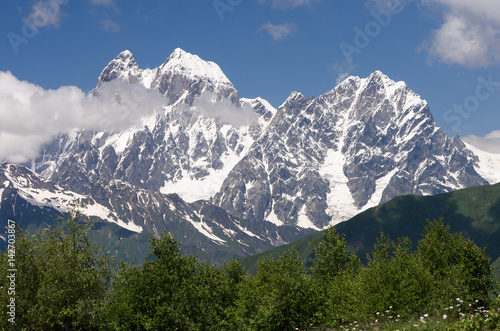 Ushba - a beautiful mountain peak in the Caucasus © Oleksandr Kotenko