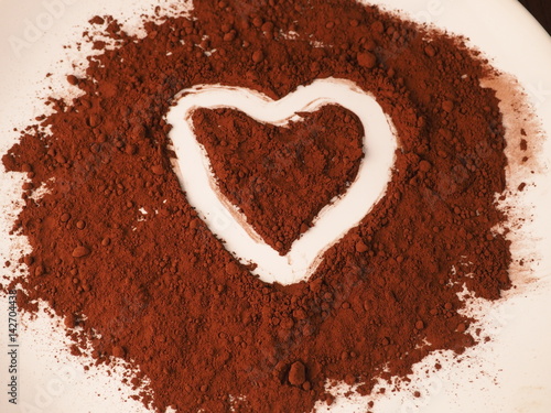 Cacao heart. Love in chocolate.