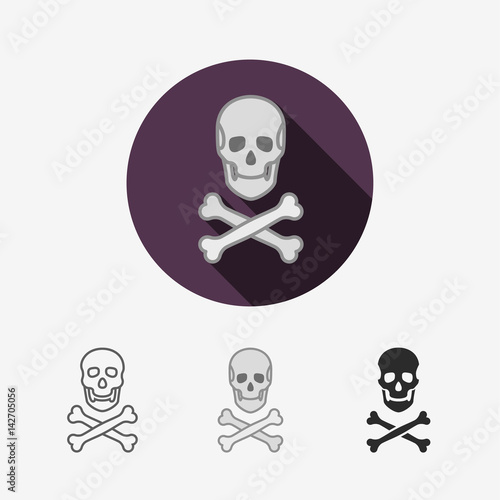 Skull with two bones 