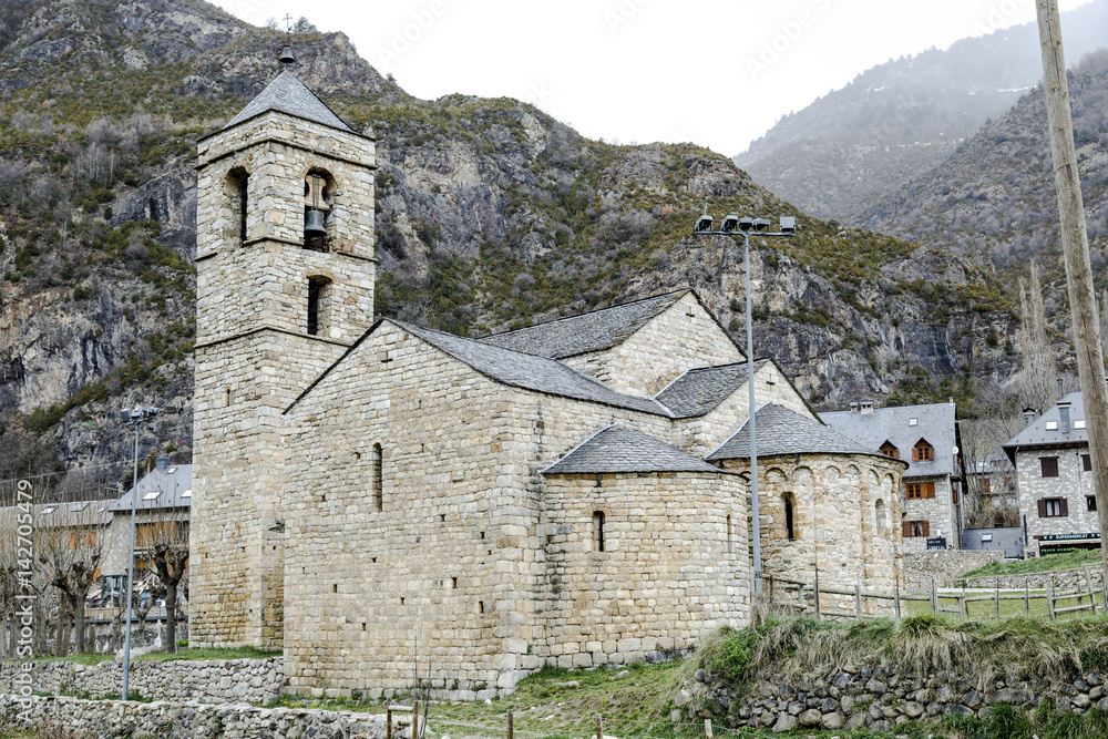  Roman Church of Sant Feliu in Barruera, Catalonia - Spain.