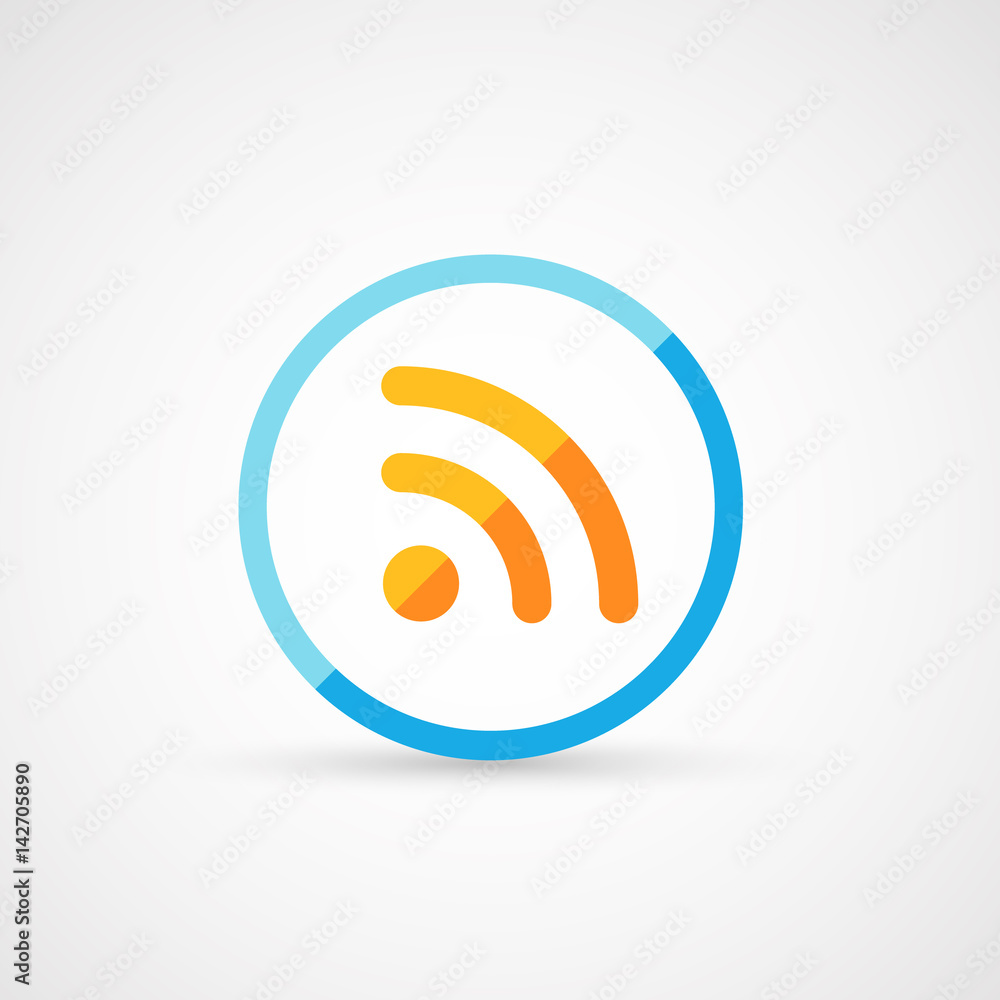 RSS sign icon. RSS feed symbol. RSS sign icon. RSS feed symbol.