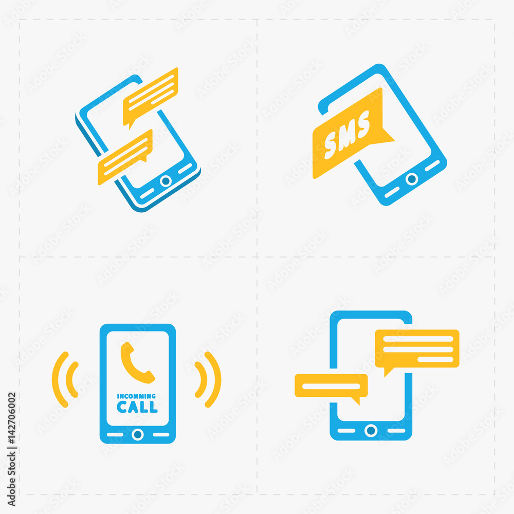 Colorful flat social icons set Colorful flat social icons set
