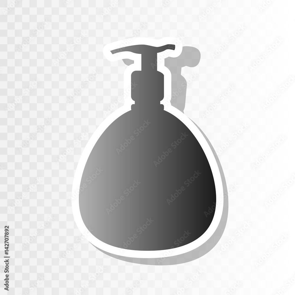Gel, Foam Or Liquid Soap. Dispenser Pump Plastic Bottle silhouette. Vector. New year blackish icon on transparent background with transition. Gel, Foam Or Liquid Soap. Dispenser Pump Plastic Bottle silhouette. Vector. New year blackish icon on transparent background with transition.