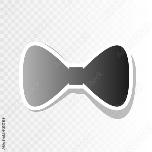 Bow Tie icon. Vector. New year blackish icon on transparent background with transition.