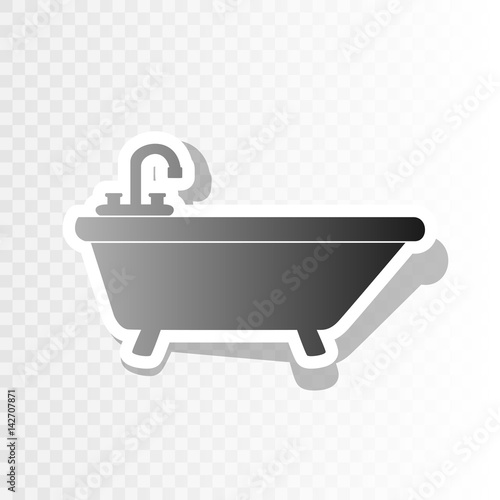 Bathtub sign illustration. Vector. New year blackish icon on transparent background with transition.