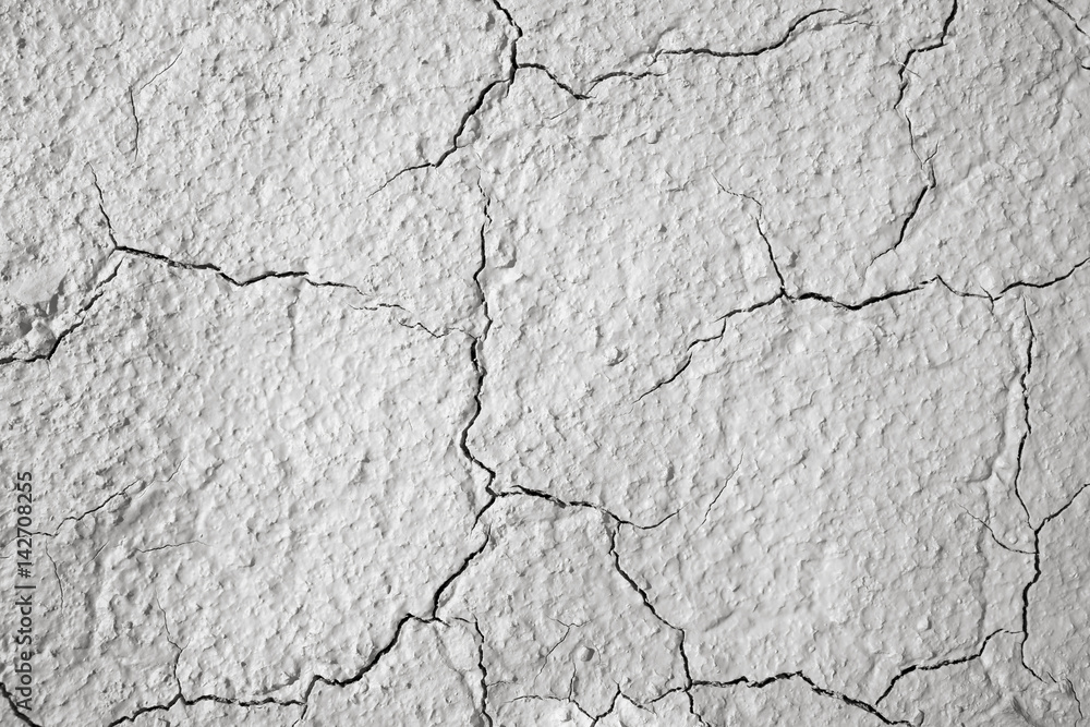 Fototapeta premium Top view of cracked and barren ground.