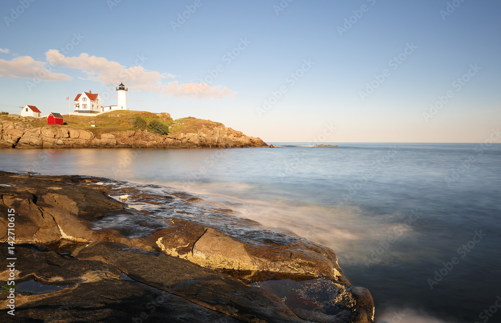 Cape Neddick Lighthouse After Sunset, Cape Neddick, York, Maine.