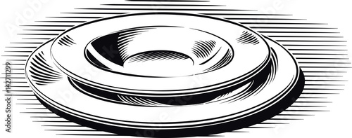 Two dishes, porcelain, empty.