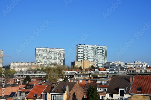 Obraz na plátně Lever de soleil sur les quartiers Machtens et Mettewie (Molenbeek-Saint-Jean / B