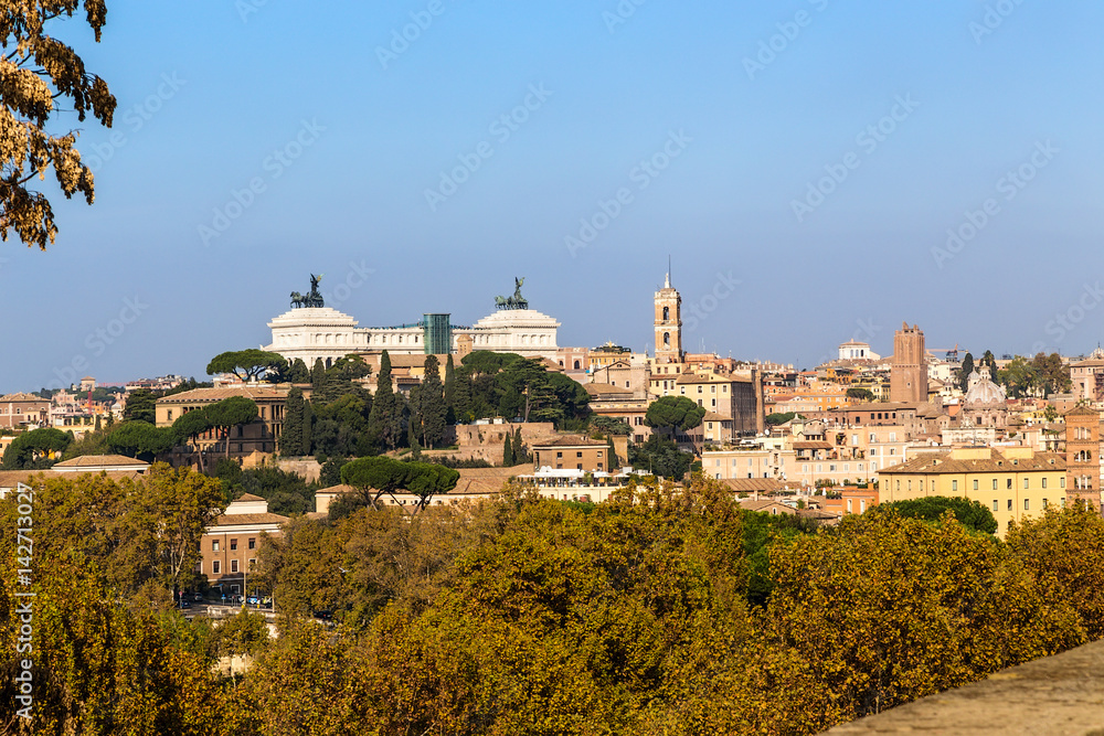 Rome, Italy. Landscape with Capitoline Hill. View from the Aventine Hill.