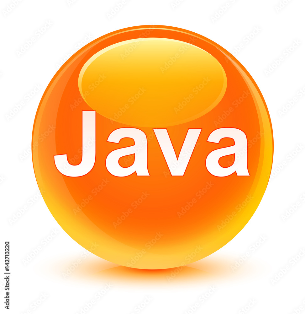 Java glassy orange round button Java glassy orange round button