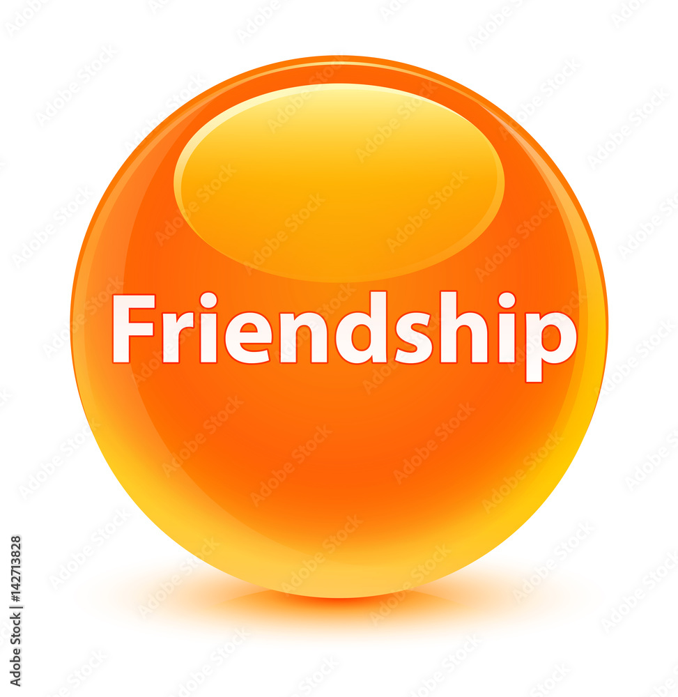 Friendship glassy orange round button Friendship glassy orange round button