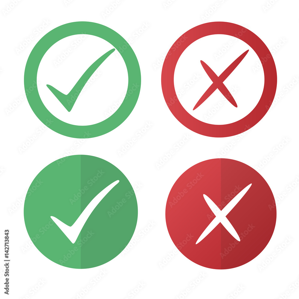 Check mark stickers. Vector.