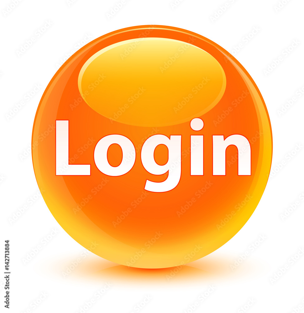 Login glassy orange round button Login glassy orange round button