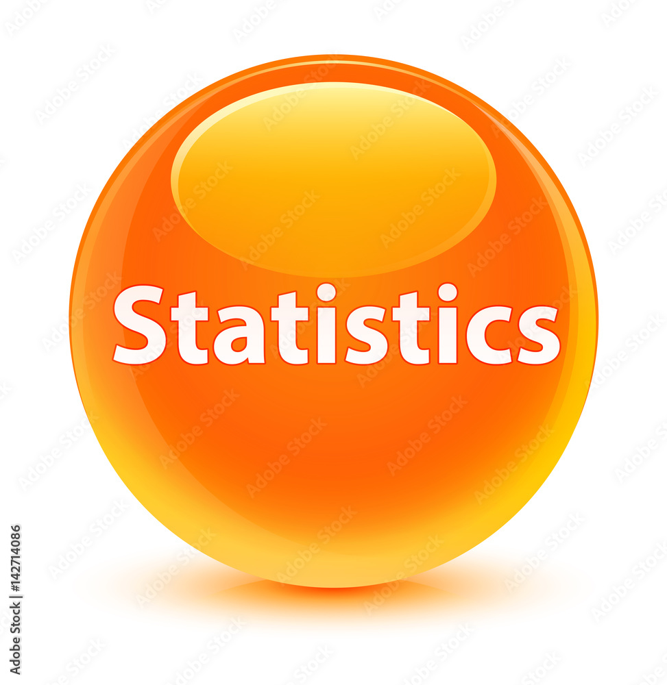 Statistics glassy orange round button Statistics glassy orange round button