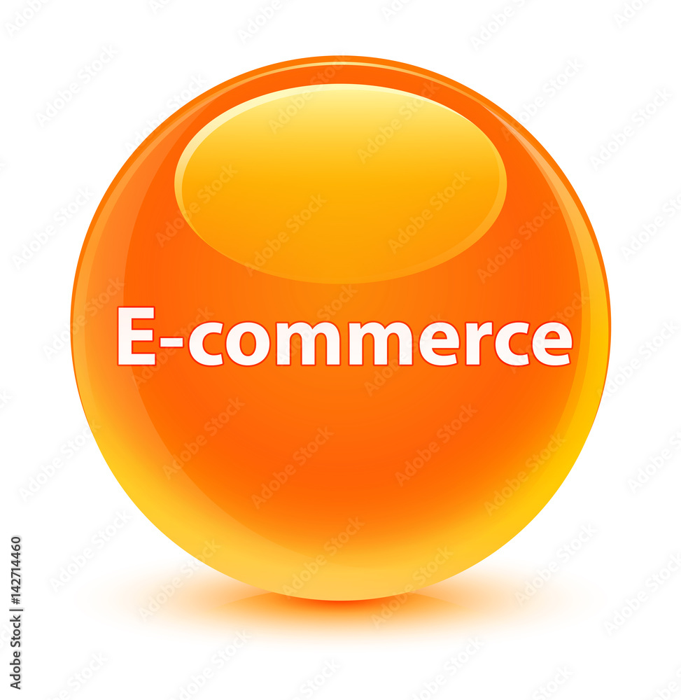 E-commerce glassy orange round button E-commerce glassy orange round button