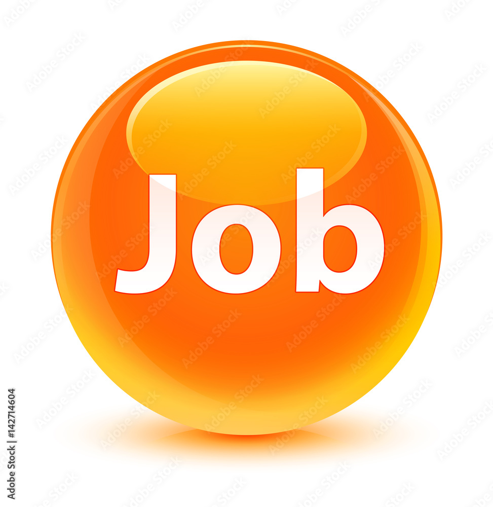 Job glassy orange round button Job glassy orange round button