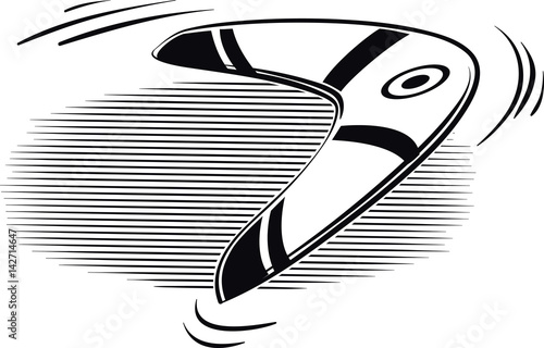 Boomerang thrown into the air.