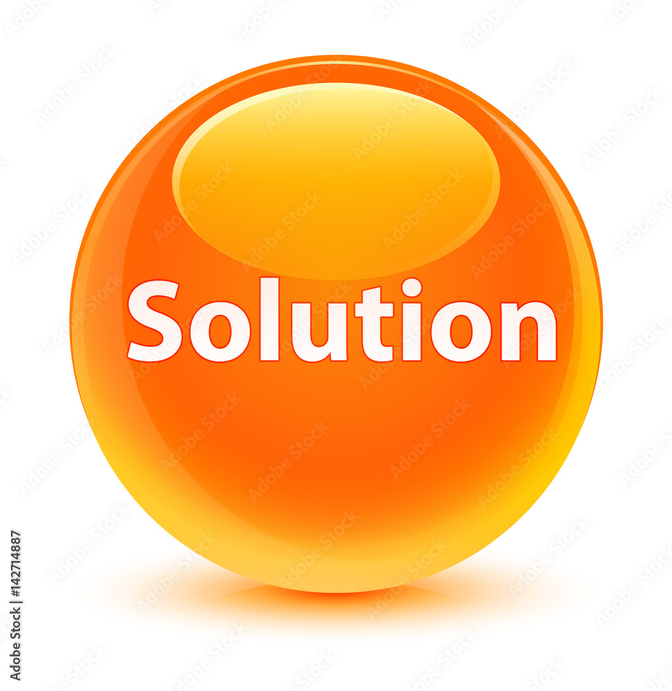 Solution glassy orange round button Solution glassy orange round button