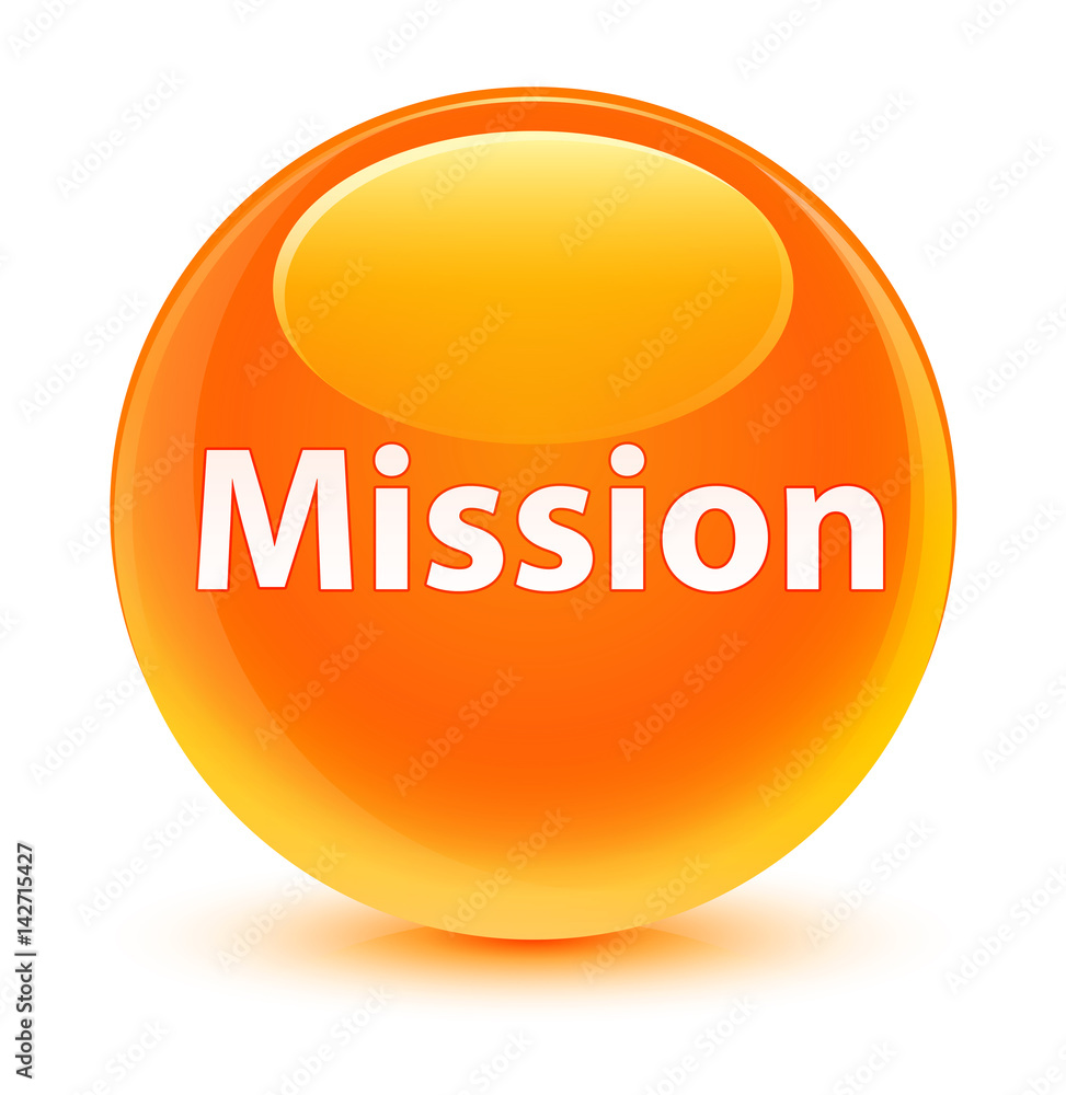 Mission glassy orange round button Mission glassy orange round button