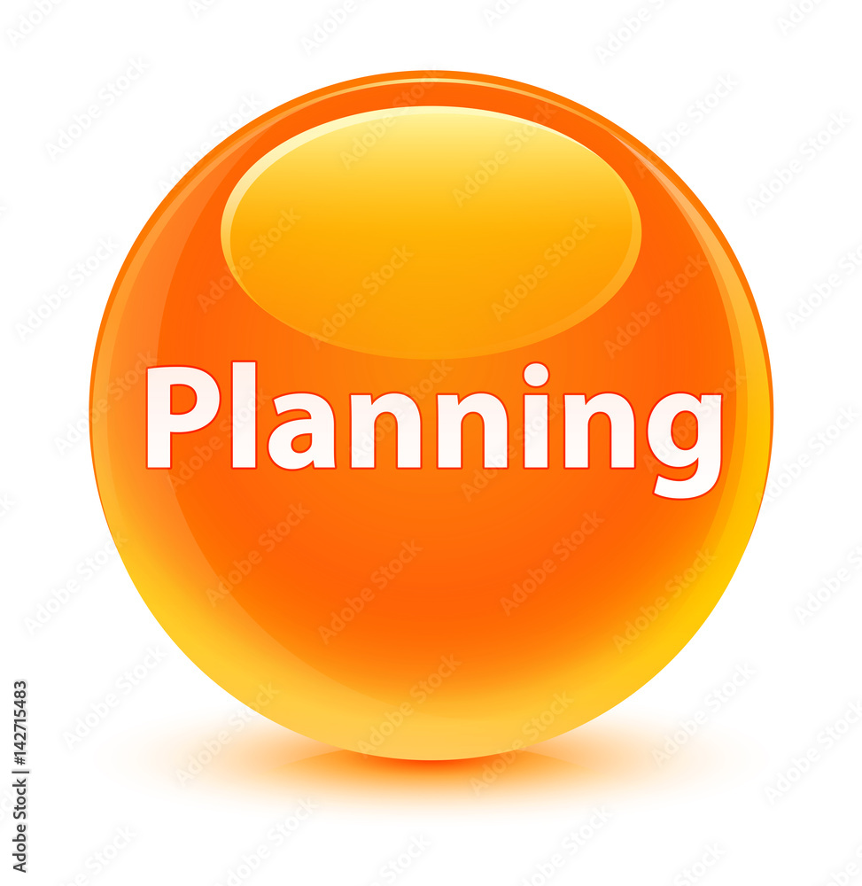Planning glassy orange round button Planning glassy orange round button
