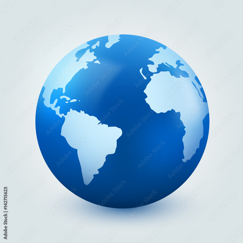 Earth globe on white background. Internet communication concept.