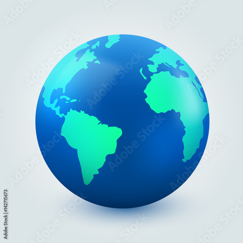 Earth globe on white background. Internet communication concept.