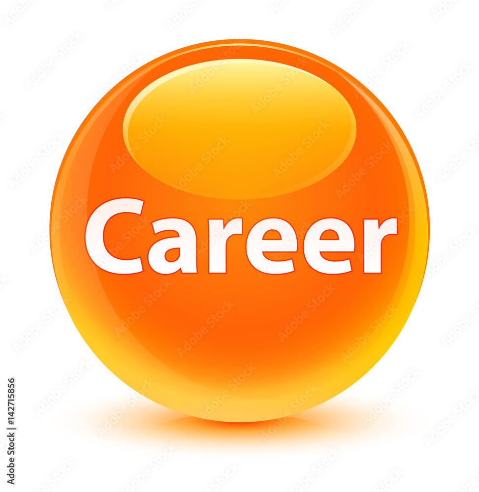 Career glassy orange round button Career glassy orange round button