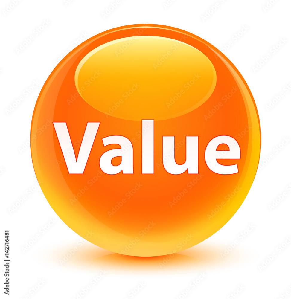 Value glassy orange round button Value glassy orange round button