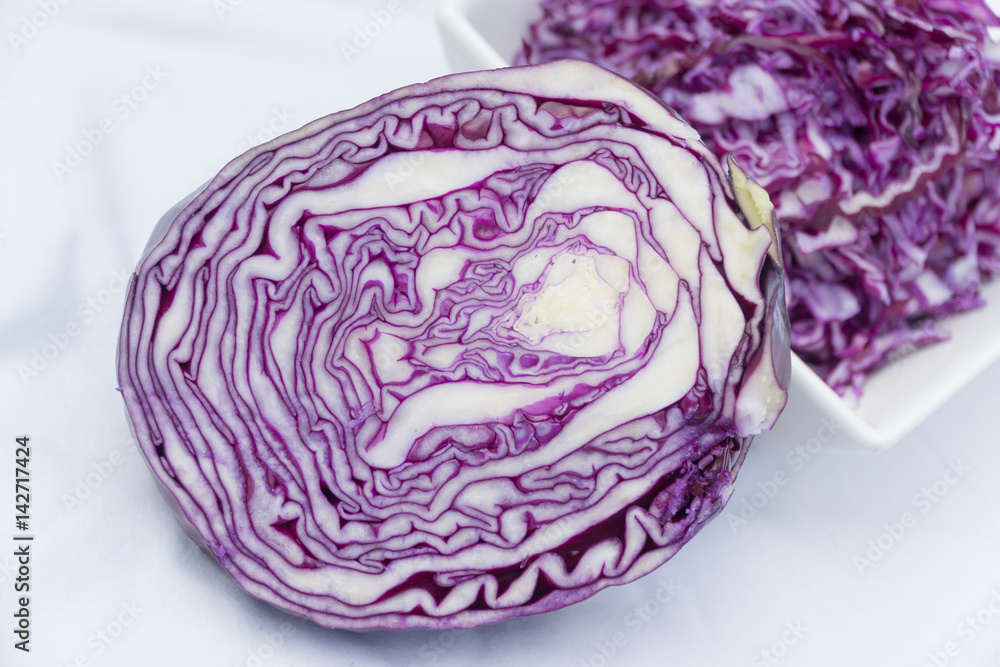 Red cabage sliced and grated Red cabage sliced and grated