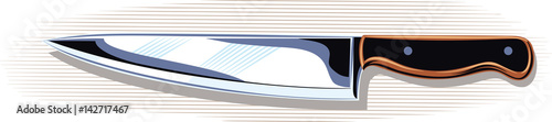 Large kitchen knife on a white background.