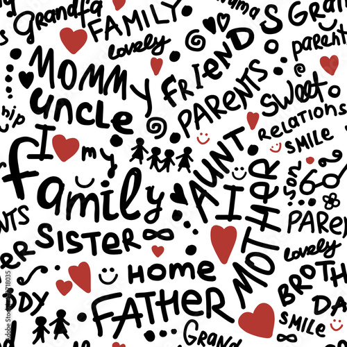Family. seamless pattern for your design