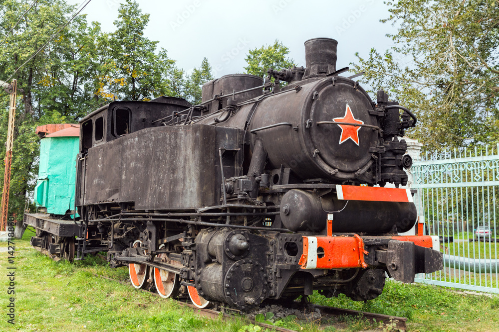 The old Soviet shunting locomotive The old Soviet shunting locomotive
