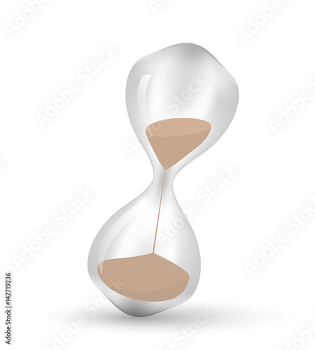 Transparent vector hourglass isolated on white background